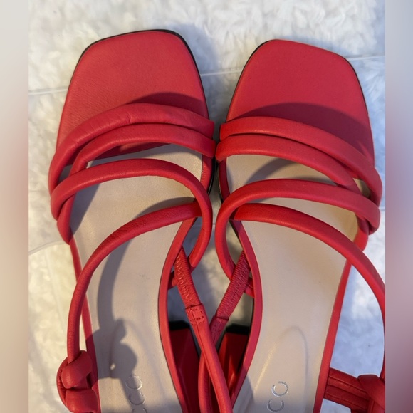 Ecco Women's Vibrant Red Heeled Sandals - Picture 2 of 4
